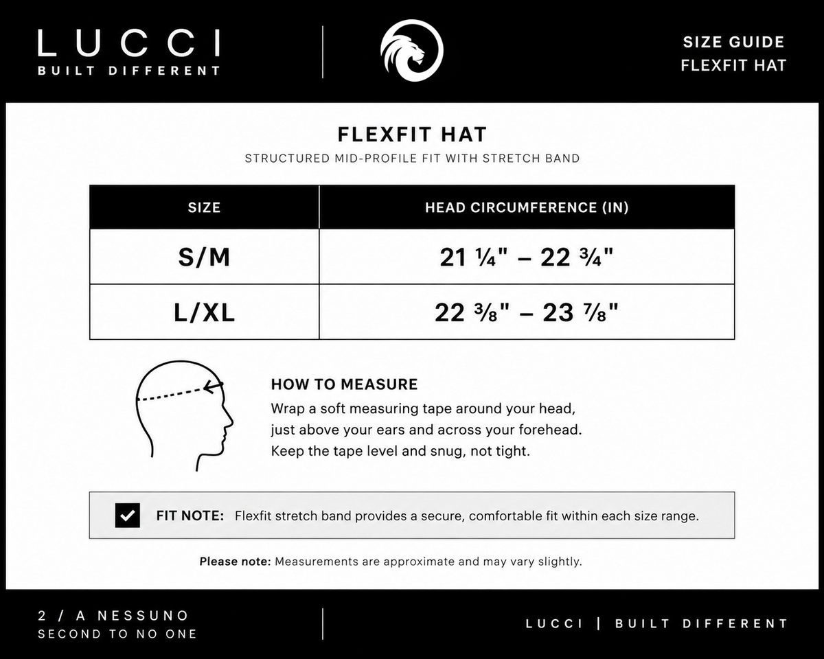 LUCCI Lion Flexfit Hat — White / Blue