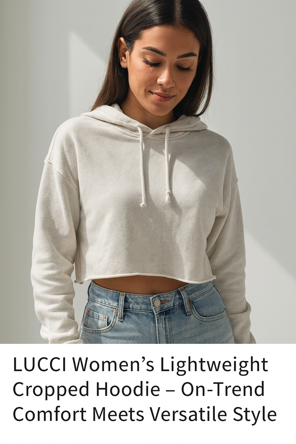 LUCCI Women’s Lightweight Cropped Hoodie