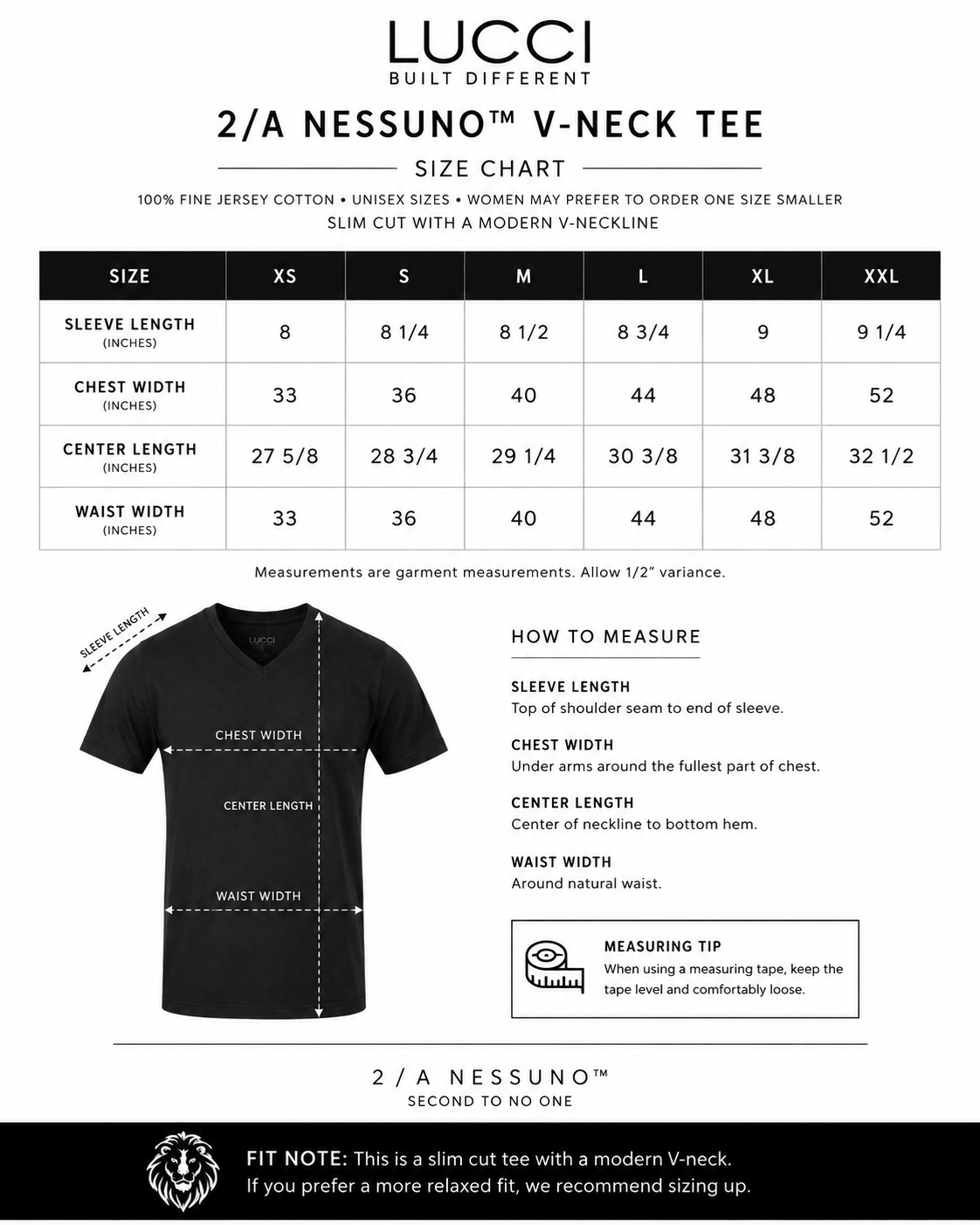 2 / A NESSUNO V Neck Tee