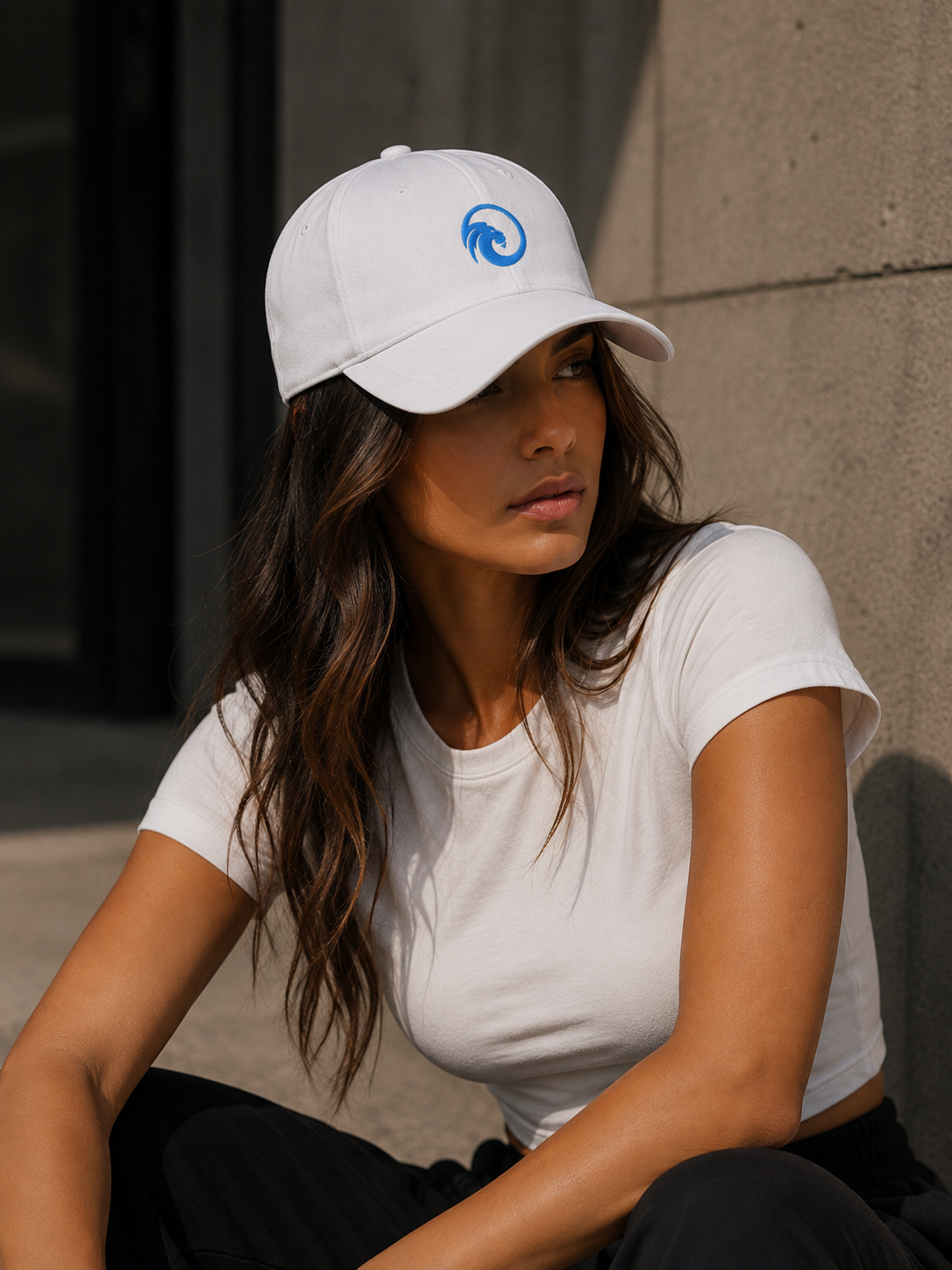 LUCCI Lion Flexfit Hat — White / Blue