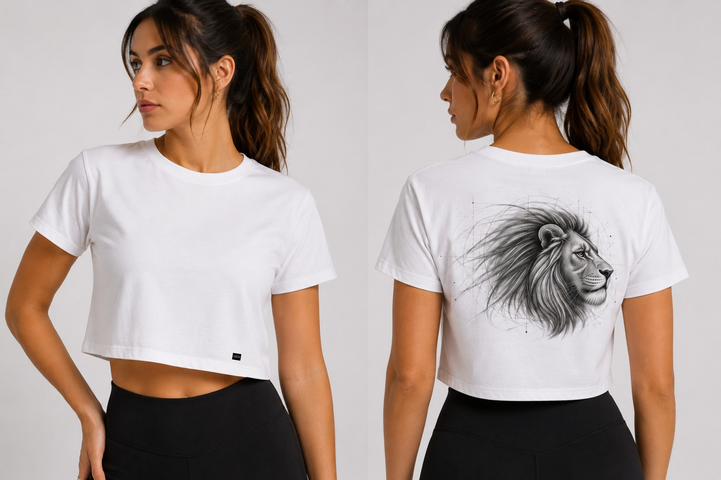 LUCCI Women s Lion Study Crop Tee