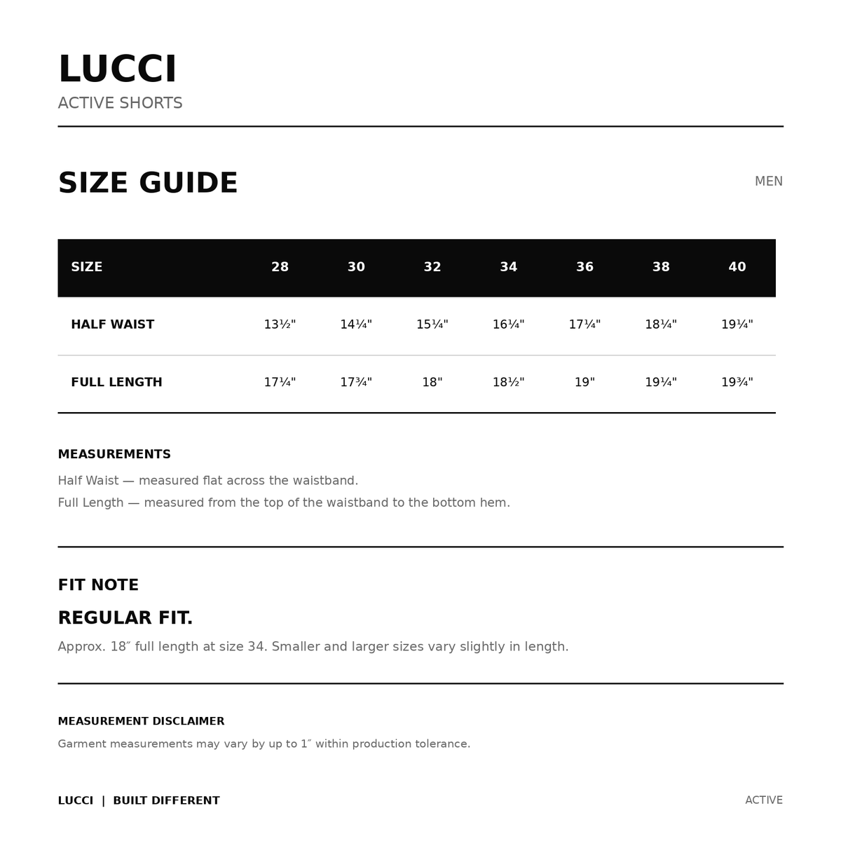 LUCCI Active Shorts